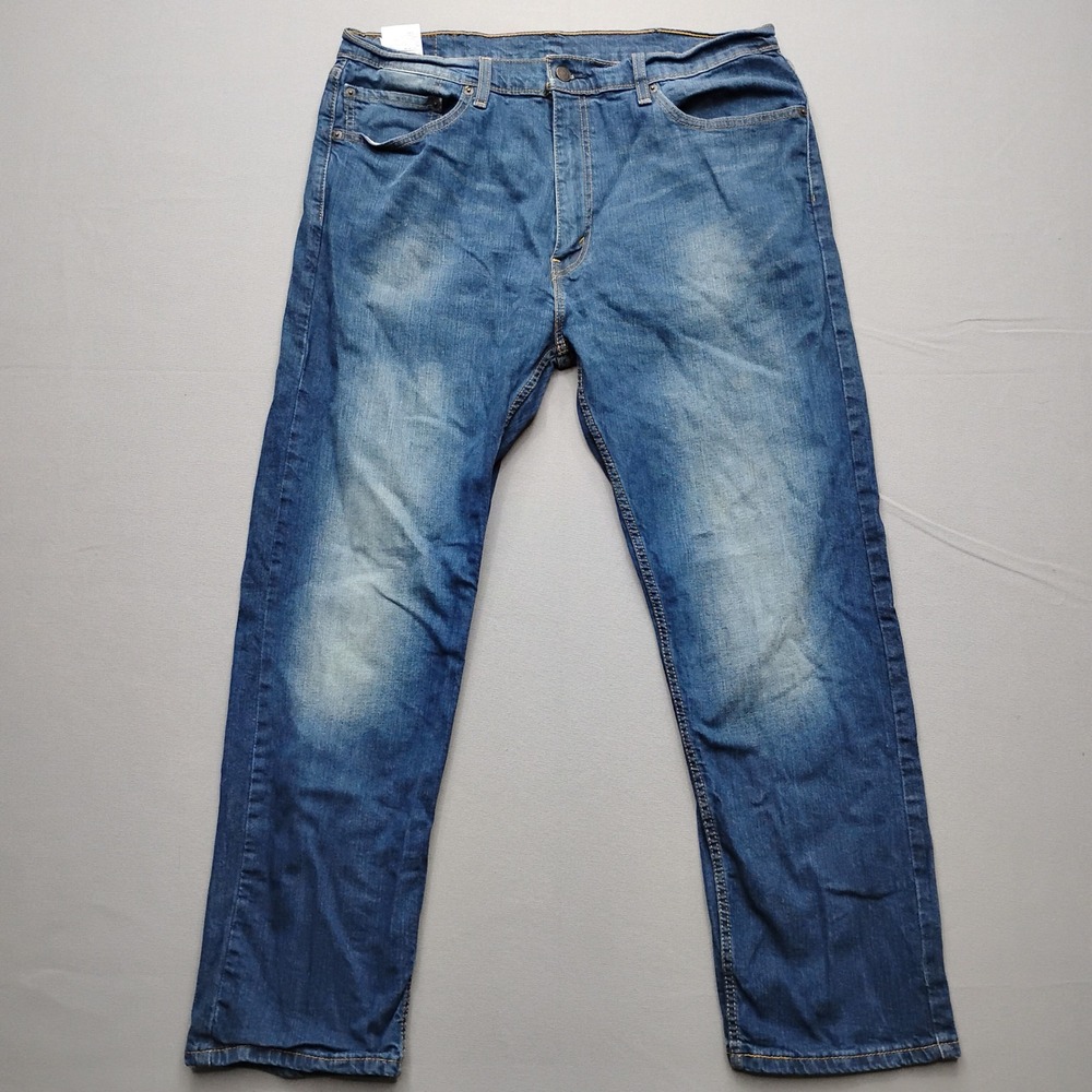 Levi Strauss 505 Men Blue Straight Leg Denim Jeans 38x29 Medium Wash